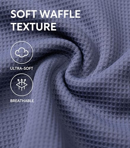 Image of DAVID ARCHY Men's Summer Pajamas Set Lightweight Breathable Short Sleeve Loungewear, Cooling Waffle Knit Sleepwear