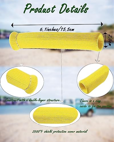 Image of 8 PCS 2500 Spark Plug Wire Heat Shield Boots Protector 6 Inch High Temp Ignition Sleeve Cover Replacement for LS1 LS2 SBC BBC 350 454 Car Truck Engine Headers Boot Wrap, Yellow