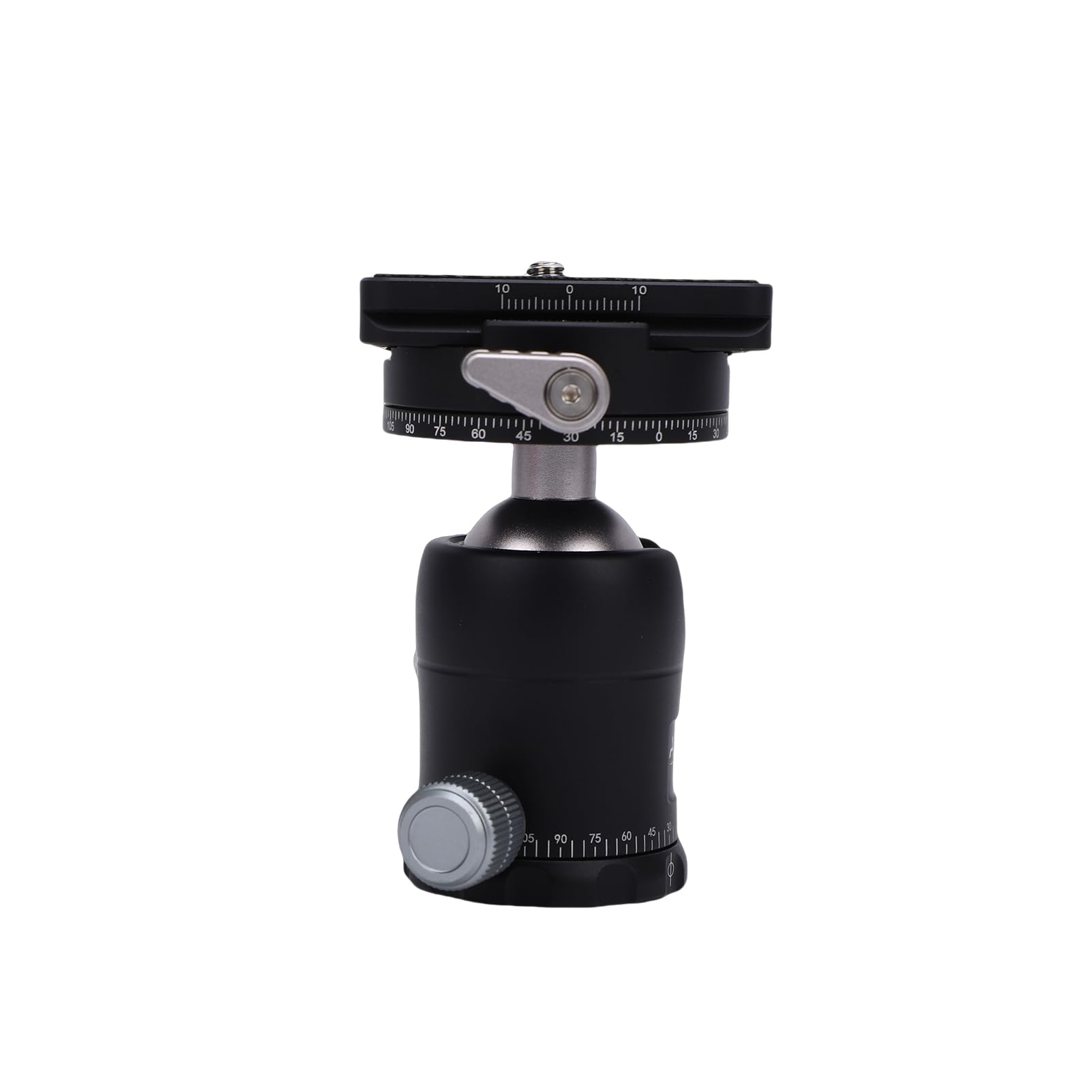 Testa a Sfera per Treppiede, Testa a Sfera Panoramica Rotante a 360°, a da 30 Mm con Piastra a Sgancio Rapido da 1/4" e Vite da 3/8", Ideale per DSLR, Videocamera, Treppiedi e Monopiedi,