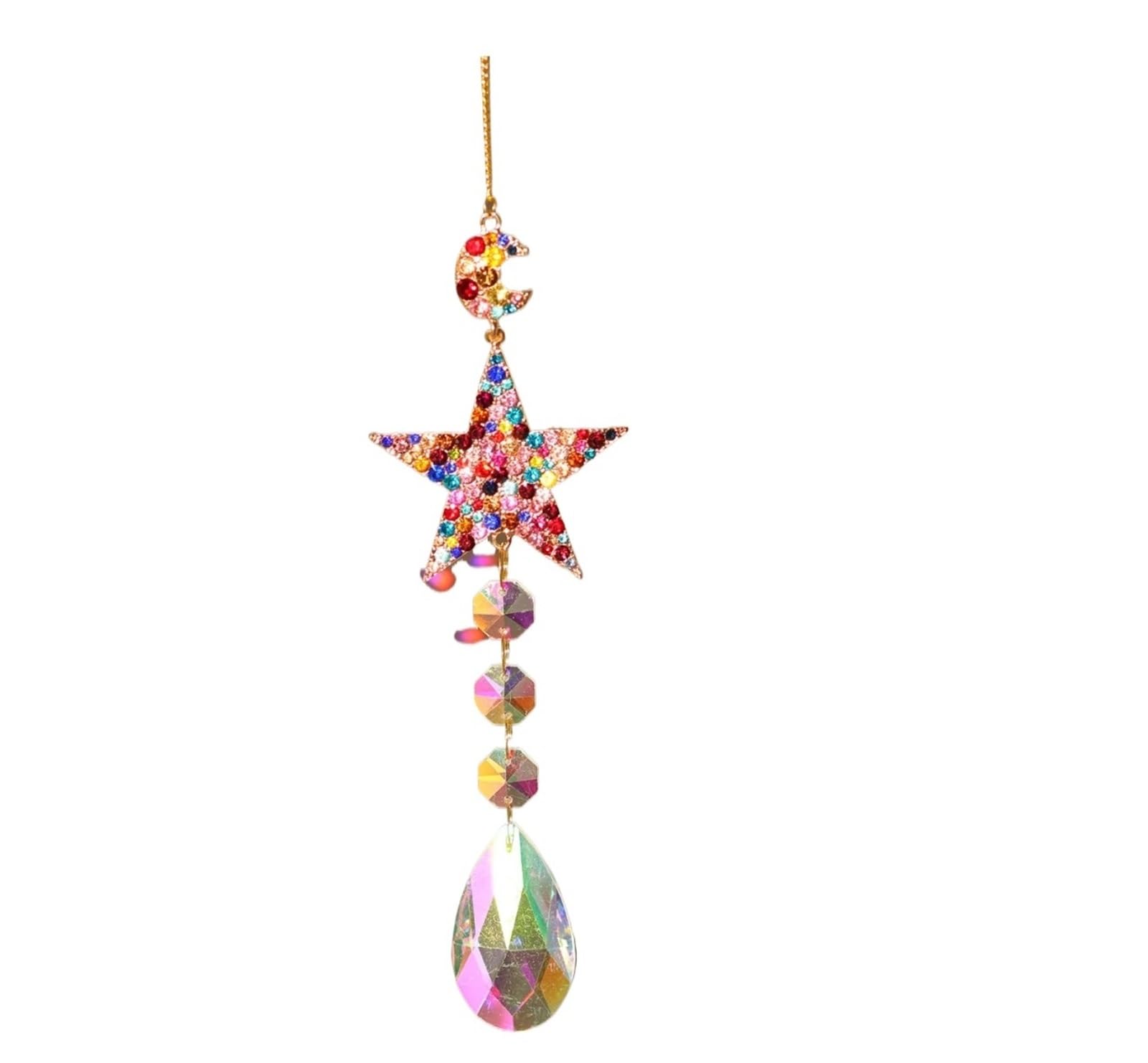 Ppqiru Style02 2Pcs Sunshine Catcher Pendant Colorful Crystal Light And Shadow Rainbow Wind Chime Accessories Room Decoration For Decoration(Style02)