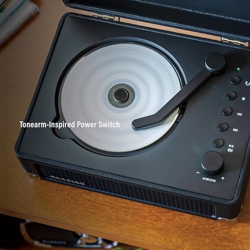 Image of Crosley CR3505A-BK Cruiser Retro Portable CD Player with Stereo Bluetooth Speakers and FM Radio, Black