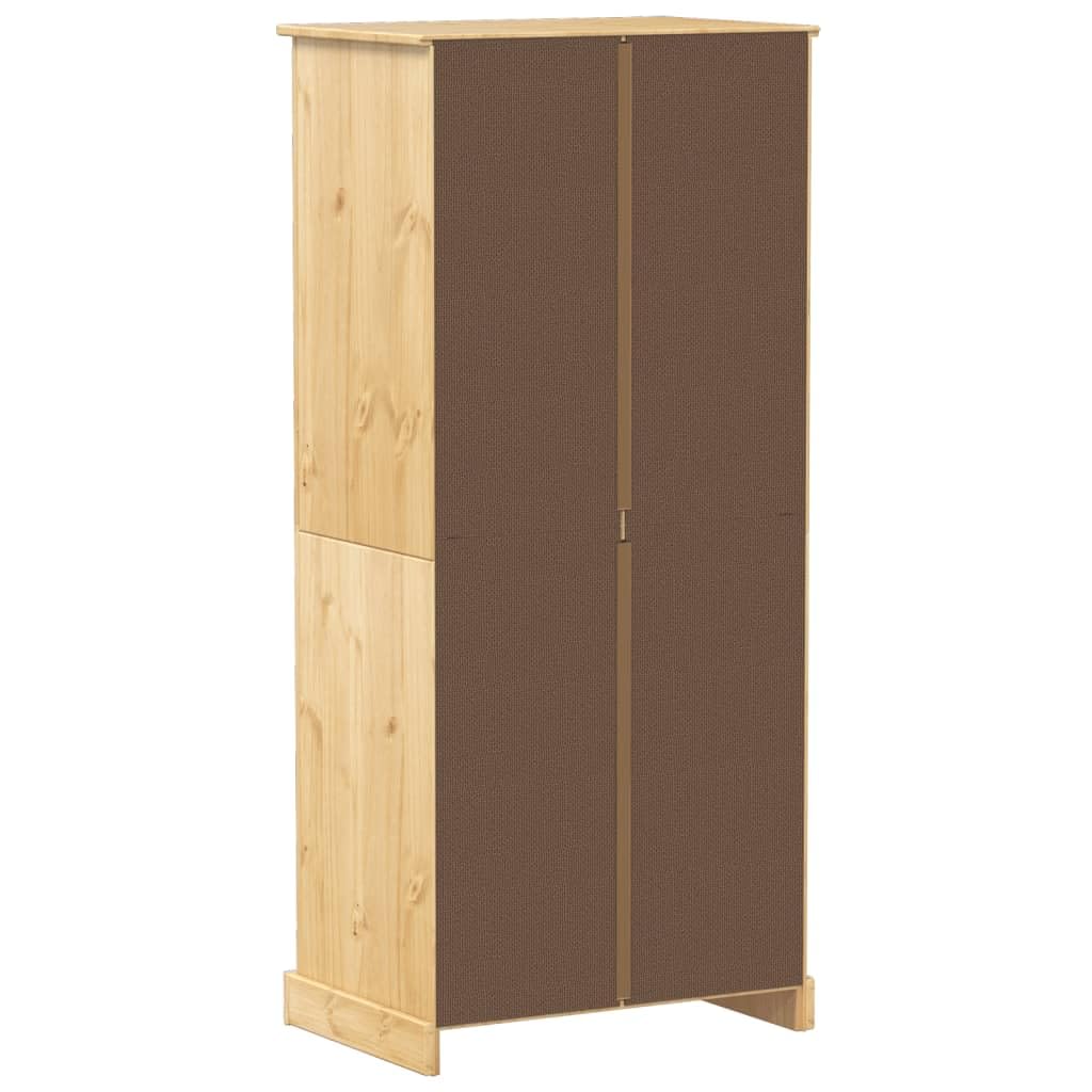 IKAYAA Armario Dormitorio con Dos Puertas, Armario Corona Madera Maciza de Pino,Armario Ropero Ancho 76 cm Armarios Juvenil Diseño Moderno 76 x 50 x 170 cm
