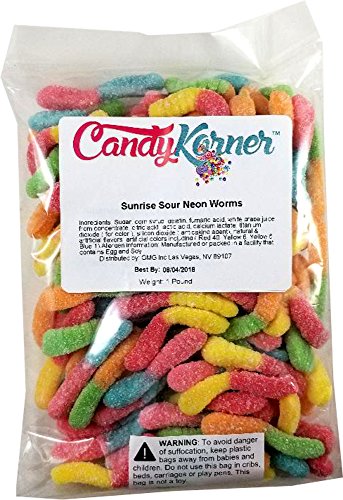 Sunrise Neon Gummy Sour Worms 1 Libra (16 OZ) miniatura 2