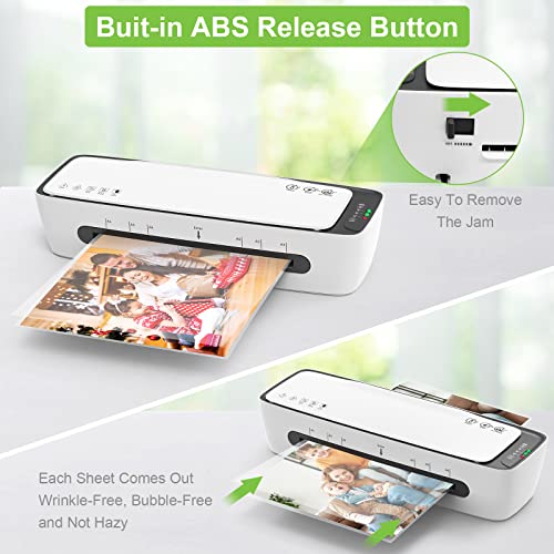 Image of Laminator Machine with Laminating Sheets A4 Portable Thermal Lamination 9-Inch Laminate for Personal Office School Home Use, 6 in 1 Laminater Quick Warm Up Never Jam