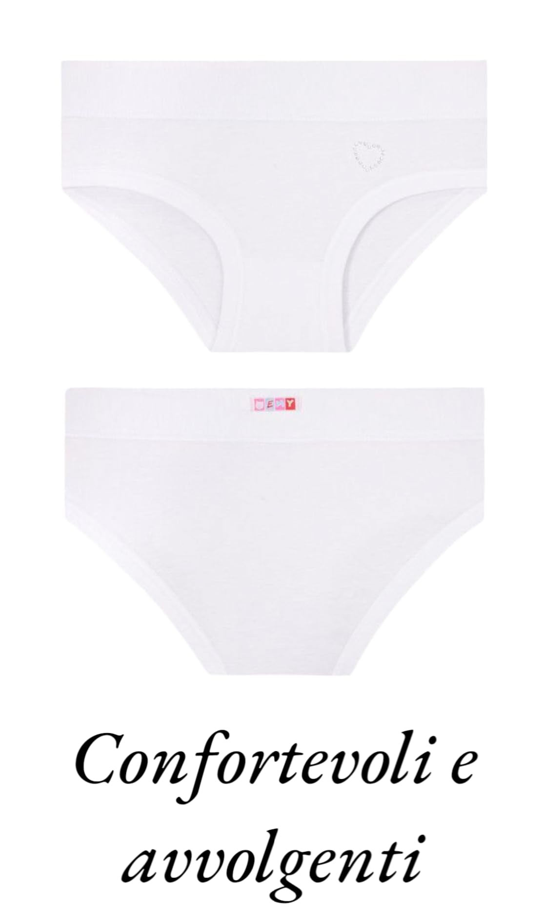EMY Slip Bambina e Ragazza in Cotone Naturale – Confezione da 6 Pezzi Bianchi o Rosa – Morbidi, Traspiranti e Resistenti