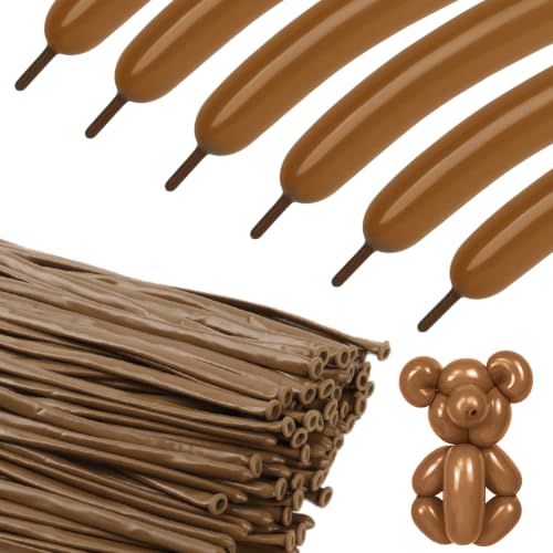 Image of Khaki Long Balloons - 260 Balloons for Animal Modeling & Party Decor, 100P | Khaki twisting balloons for animal modeling & DIY craft projects, flexible & easy to twist into shapes, thick latex material