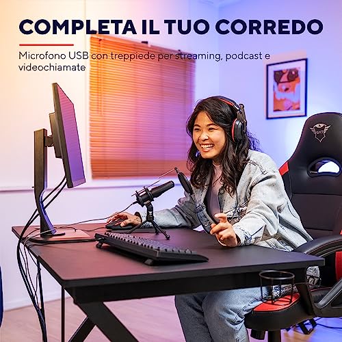 Trust-Gaming-GXT-232-Mantis-Microfono-USB-per-Streaming-Shock-Mount-Filtro-Pop-e-Treppiede-Microfono-per-PC-Computer-PS4-PS5-Podcast-Vlog-Nero