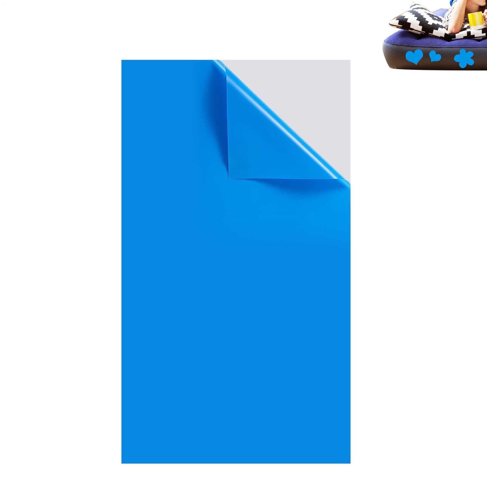 Generisch Set de reparación de piscina XXL, 125 x 85 cm, autoadhesivo e impermeable, parche de vinilo extragrande para láminas de piscina y piscinas infantiles, kit de reparación azul contra agujeros