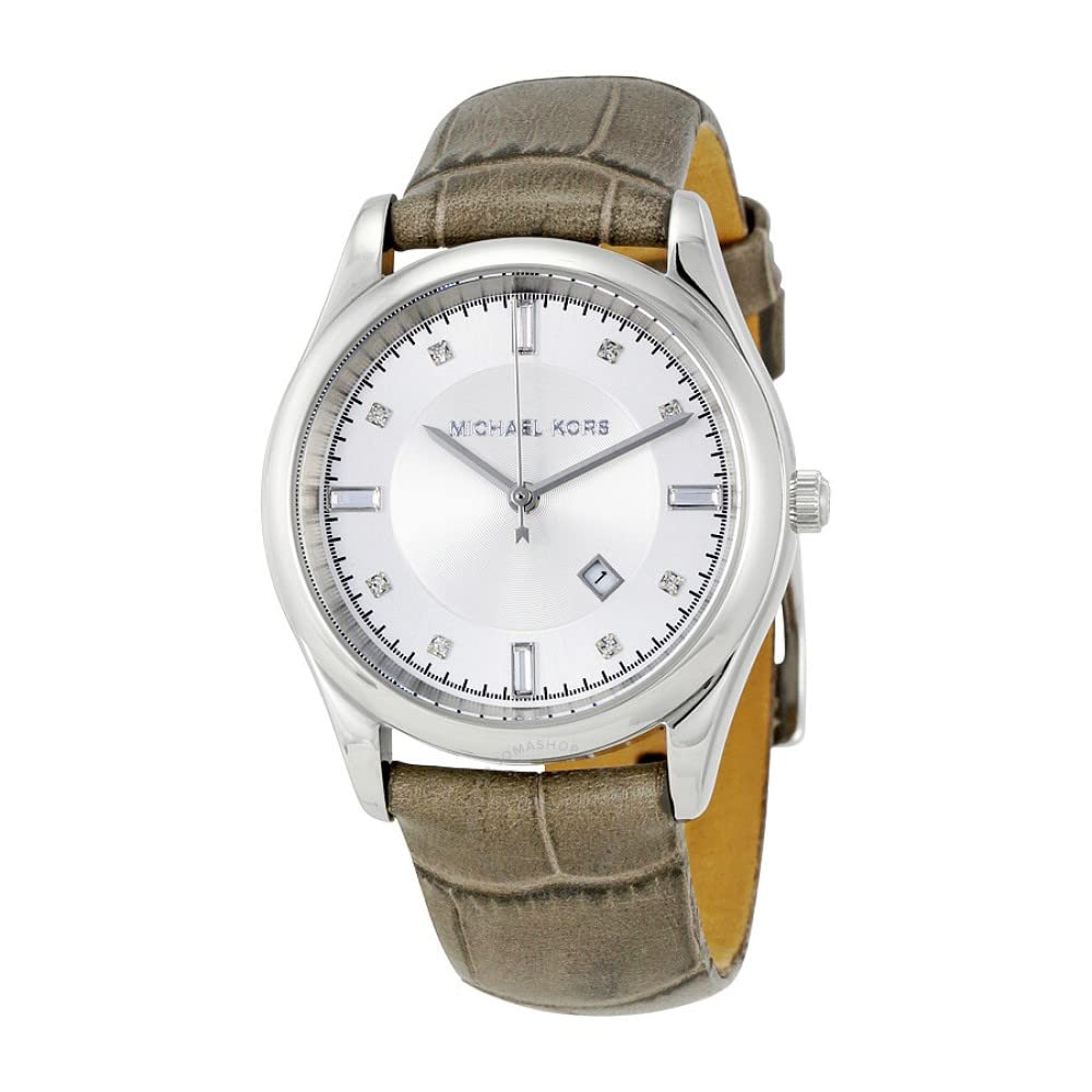 Michael KorsSilver Dial Grey Leather Ladies Watch MK2548