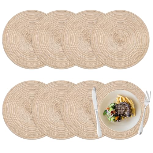 8 Piezas 30 cm Manteles Individuales Redondos Lavables