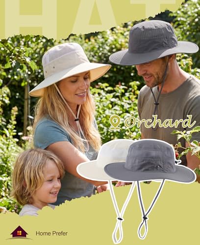 Image of Home Prefer UPF 50+ Men's Sun Hat Wide Brim Bucket Hat UV Protection Hat for Mens Womens Beach Safari Gardening Golf Fishing