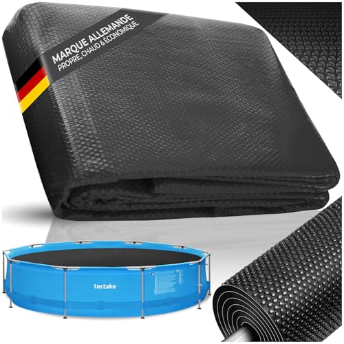 tectake® Bache Piscine Ronde Ø488 cm, Bache a Bulle Piscine résistante, Adaptable à la Taille...