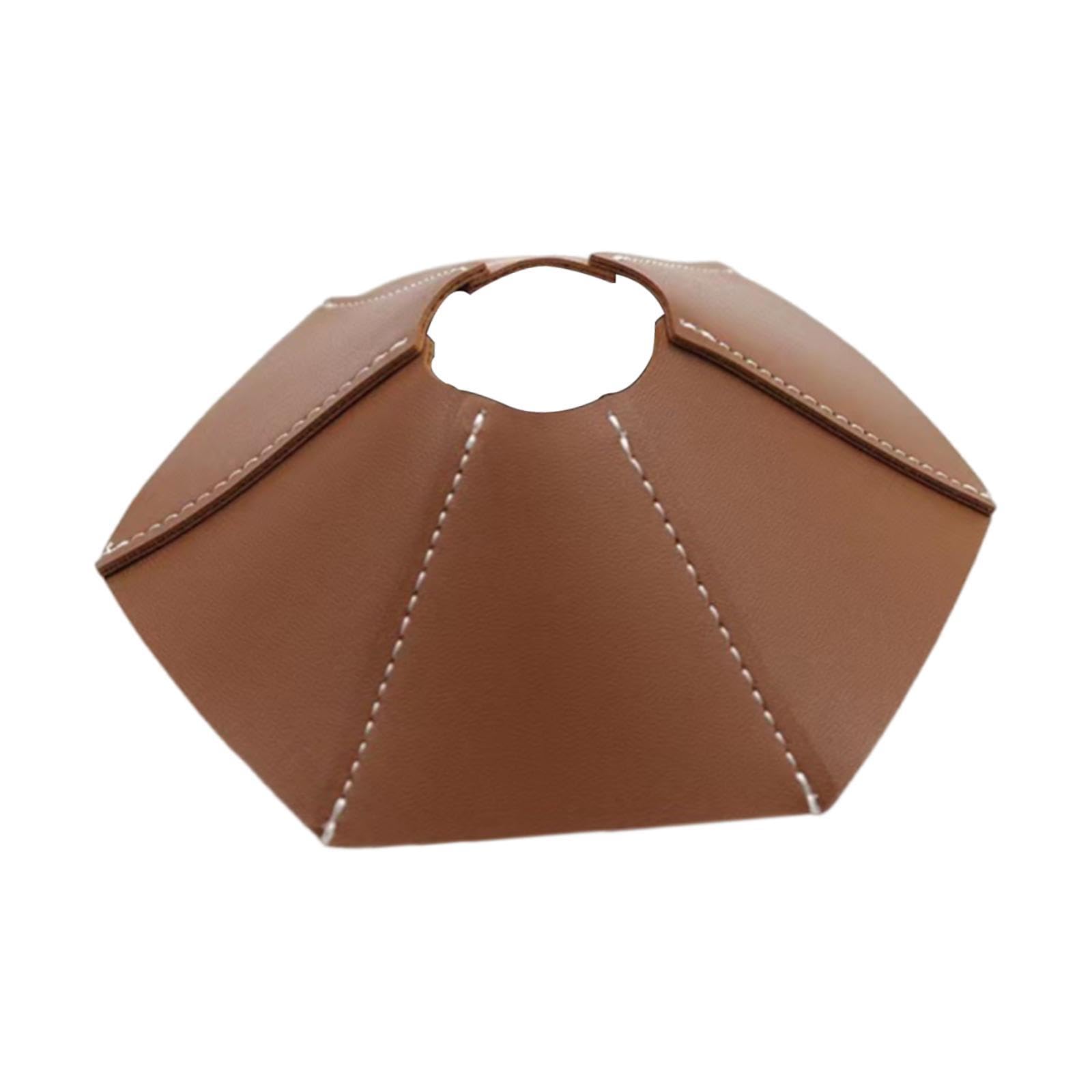 Menolana Camping Light Cover Portable Tent Light Shade PU Leather Decorative Romantic Atmosphere Lantern Cover for Indoor Decor Picnic, Brown