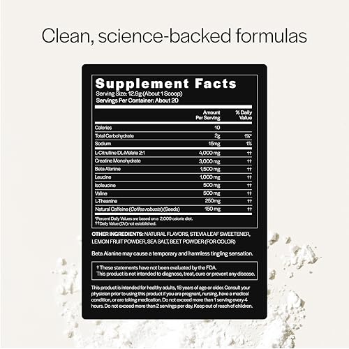 Image of Gainful Performance Pre Workout Powder with Natural Caffeine & Creatine, Watermelon Flavor, Supports Energy, Strength, Endurance, & Recovery with BCAAs, Beta Alanine, L-Citrulline, 20 Servings