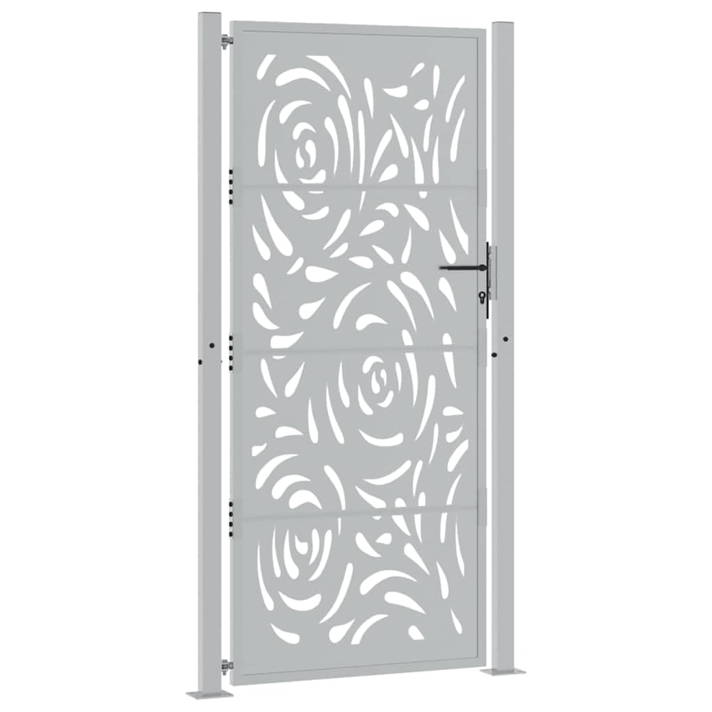 Generico Cancello da Giardino 105x205 cm in Acciaio corten con Design a Fiamma,Marrone,29.3kg,4100998