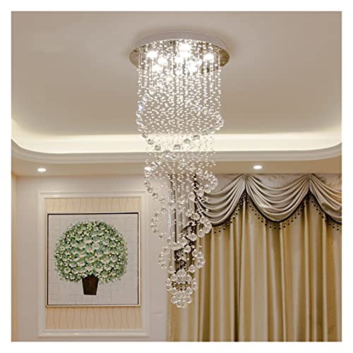 Luminaire de cristal moderne luxe pour villa et grand escalier suspendu