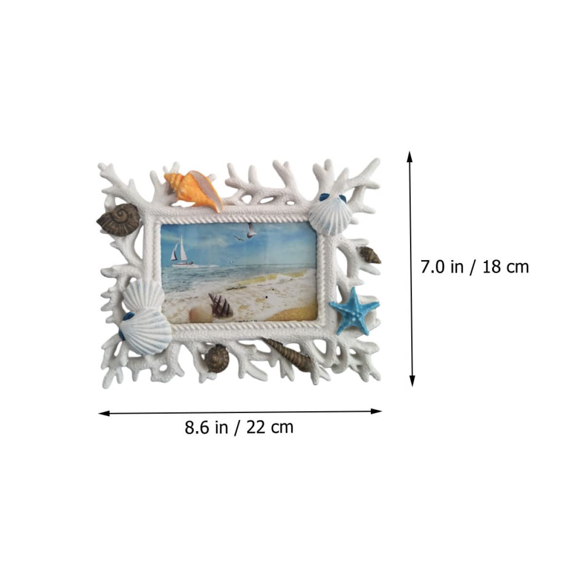 Alipis Cornice Portafoto in Resina a Tema Corallo, Design Semplice e Leggero, per Camera da Letto e Studio, Decorazione da Tavolo Stili multipli