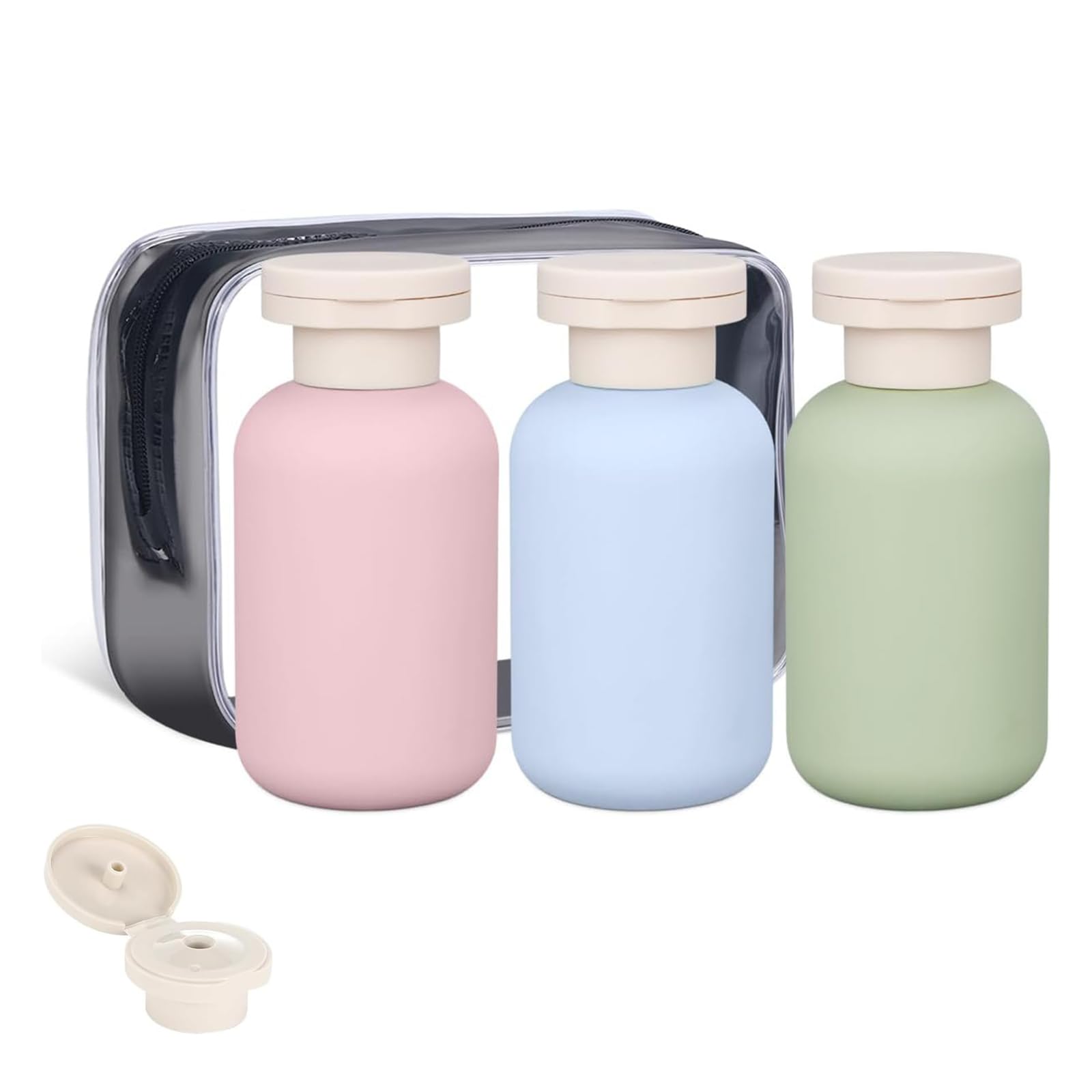 Flaconi da Viaggio set da Riutilizzabili 3 Pezzi Facile da Perdere 350ml Facile da Riempire Boccette per Liquidi Shampoo Gel Doccia Lozione