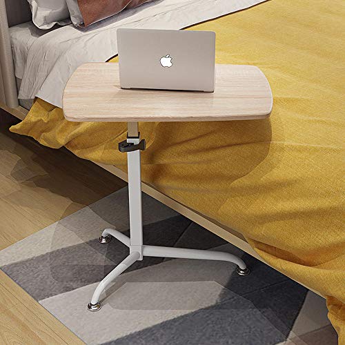 Stahlrahmen Klappbarer Esstisch mit Gelbes MDF,Höhenverstellbar, Abschließbare Rollen, Computertische Günstig für Den Heimgebrauch Im Krankenhaus