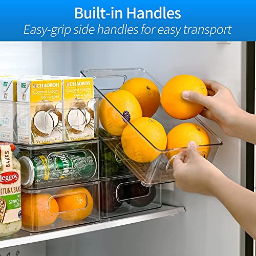 Image of Snazzy Clear Plastic Fridge Storage Organizer Kitchen Countertop Cupboard Organization Set OF 8