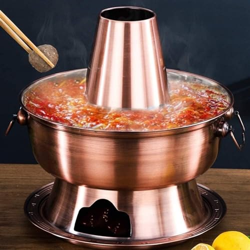 Olla China para Hot Pot de Acero Inoxidable 32 cm Dorada miniatura 5