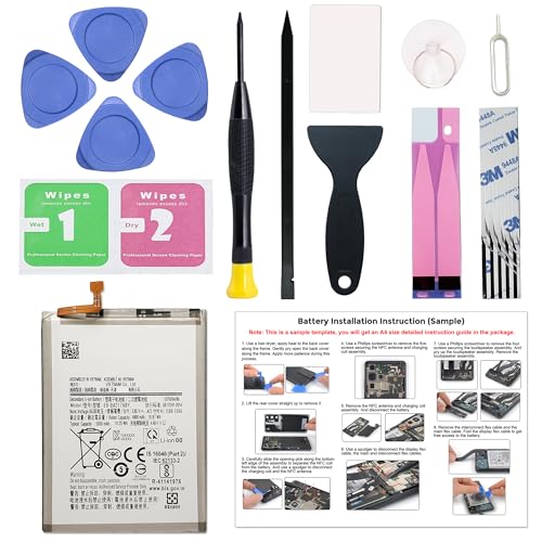 MAXSHARKS Fit for Galaxy A12 A21s Battery Replacement, with Installation Manual, EB-BA217ABY Battery for Samsung Galaxy A12 & A21s, with Repair Toolkit