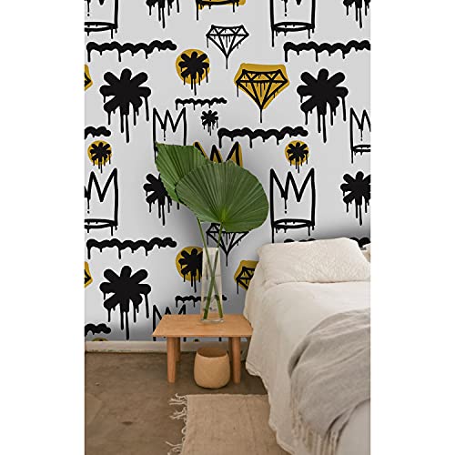 Coloray Fotomurale Latex Papel Pintado de Látex 104x70 cm Fondo de Pantalla Decorativo Fotomurale Con Foto Pegatina - Corona de graffiti