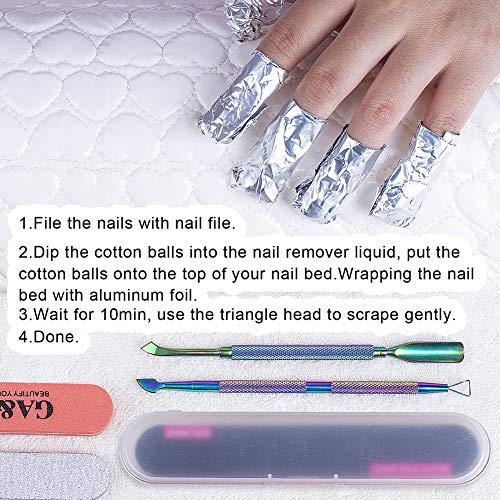 image for GA&EN 2PCS Metal Chameleon Cuticle Pusher and Cutter Remover Salon Qua