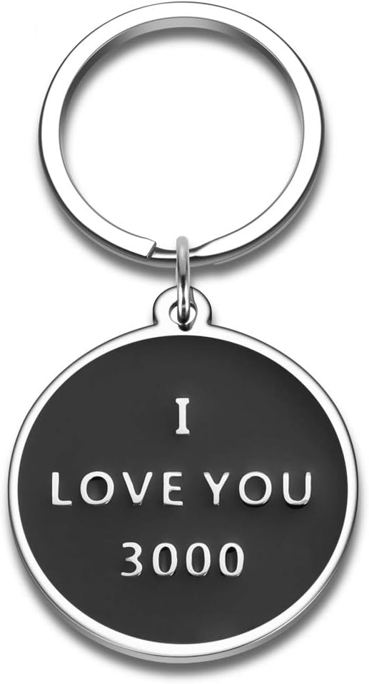 I Love You 3000 Keychain for Boyfriend Girlfriend Dad Birthday Christmas Gifts for Comic Movie Inspired Gift for Husband Wife Daughter Son Boys Girls Couple Wedding Anniversary Presents for Her Him
