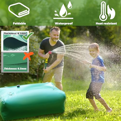 Image of 400 L /105.7 Gallon Water Storage Bladder, Foldable Portable Water Bladder Tank, Large Capacity Water Container, Water Bag for RV, Truck, Camping, Emergency & Outdoor Use