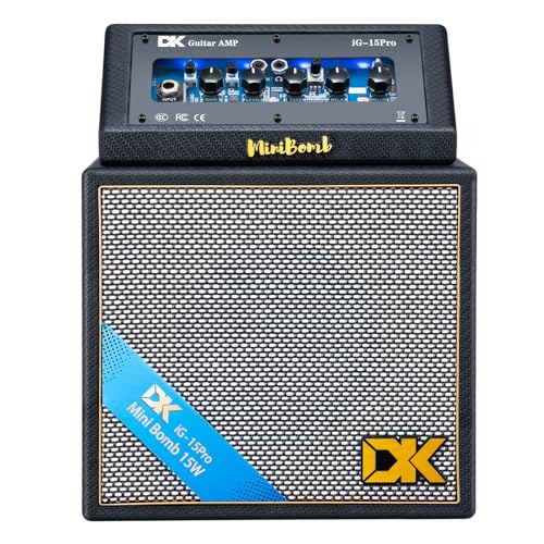 Electric Guitar Amp 15 Watts, Rechargeable Electric Guitar Amp with Distortion Delay, Bluetooth...