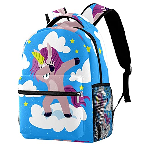 Sac à dos licorne multicolore de grande capacité pour l'école et le voyage