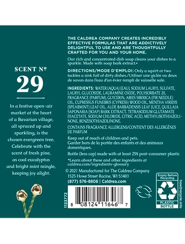 Image of Caldrea Dish Soap, Biodegradable Dishwashing Liquid Made with Soap Bark and Aloe Vera, Juniper Laurel Mint Scent, 16 oz