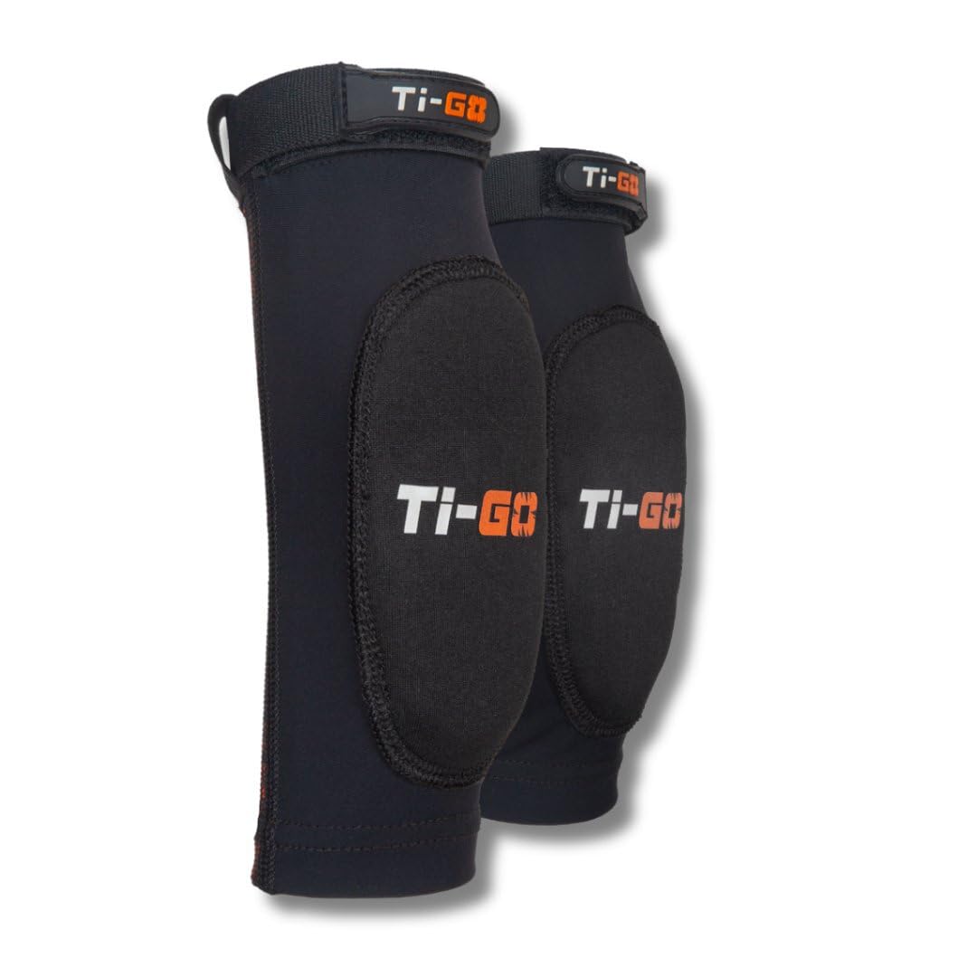 Ti-GO TiGO Kids RIDESHIELD Cycling Elbow Pads - Protection Bike Scooter Riding - Elbow Sleeves (Black, Kids Medium)