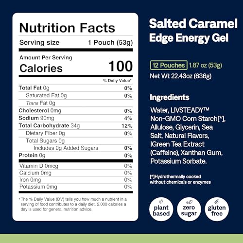 Image of UCAN Edge Energy Gel Shots, Lemon-Lime + Electrolyte (12, 2 Ounce Packets) for Running, Training, Workouts, Fitness, Cycling, Crossfit | Sugar-Free, Vegan, & Keto Friendly Energy
