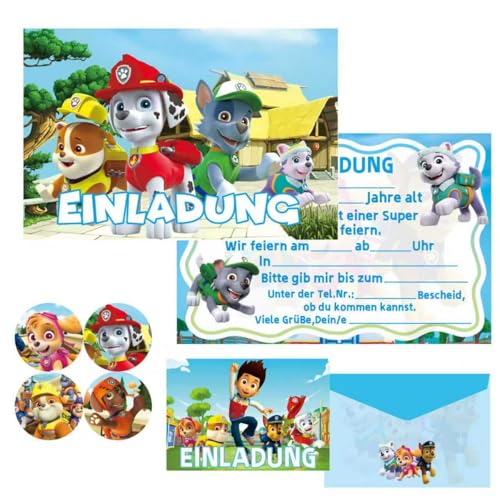 YeahBoom Cartões de convite de aniversário para crianças, 12 unidades convite de aniversário infantil, com envelope e adesivo com selo, cartão de convite para festa, para festas de aniversário