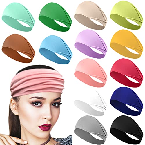 MyWaWa 14 Pack Womens Headbands Head Band For Women's Hair Stretchy Women Head Bands Women Hair Bands Sports Workout Running Turban Cooling Headwrap Headband Accessories