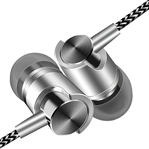 HoSayLike Auriculares Bluetooth Auriculares inalambricos Auriculares estreo de 3,5 mm para Auriculares universales en la Oreja con micrfono para telfono Celular (Plata)