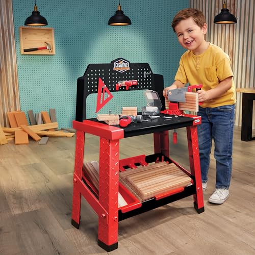 Little Tikes Creative Construction Workbench with 15+ Accessories, Pretend Play Construction Set, for Boys and Girls Ages 3+ Years - image 2