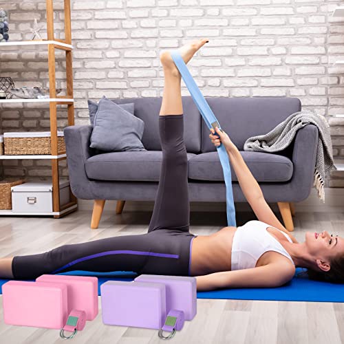 Wettarn Set Of 36 Yoga Block And Yoga Strap Set Yoga Foam Exercise Blocks Eva Foam Yoga Blocks High Density Non Slip Yoga Brick 6 Ft Yoga D Ring Adjustable Straps For Exercise Pilates Fitness #TOP30