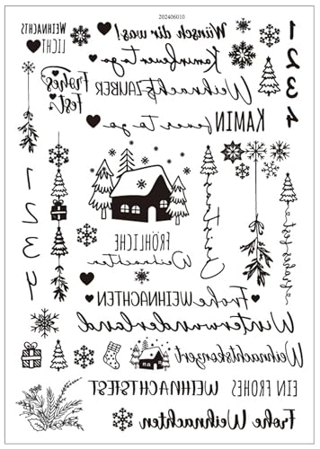 1pcs Rub on Sticker Winter Weihnachtskerzen Transferaufkleber Rub Ons...