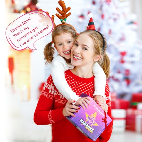 YLL Mini Karaoke Machine for Kids Adults, Portable Bluetooth Speaker with 2 Wireless Microphones,18 Pre-Loaded Songs Toys Birthday Gifts for Girls 4, 5, 6, 7, 8+ Years Old Toddler Teens (Sakura Pink) - 8