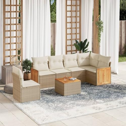 Fasba 7-TLG. Gartenlounge Set Polyrattan, Balkon Lounge Set,...