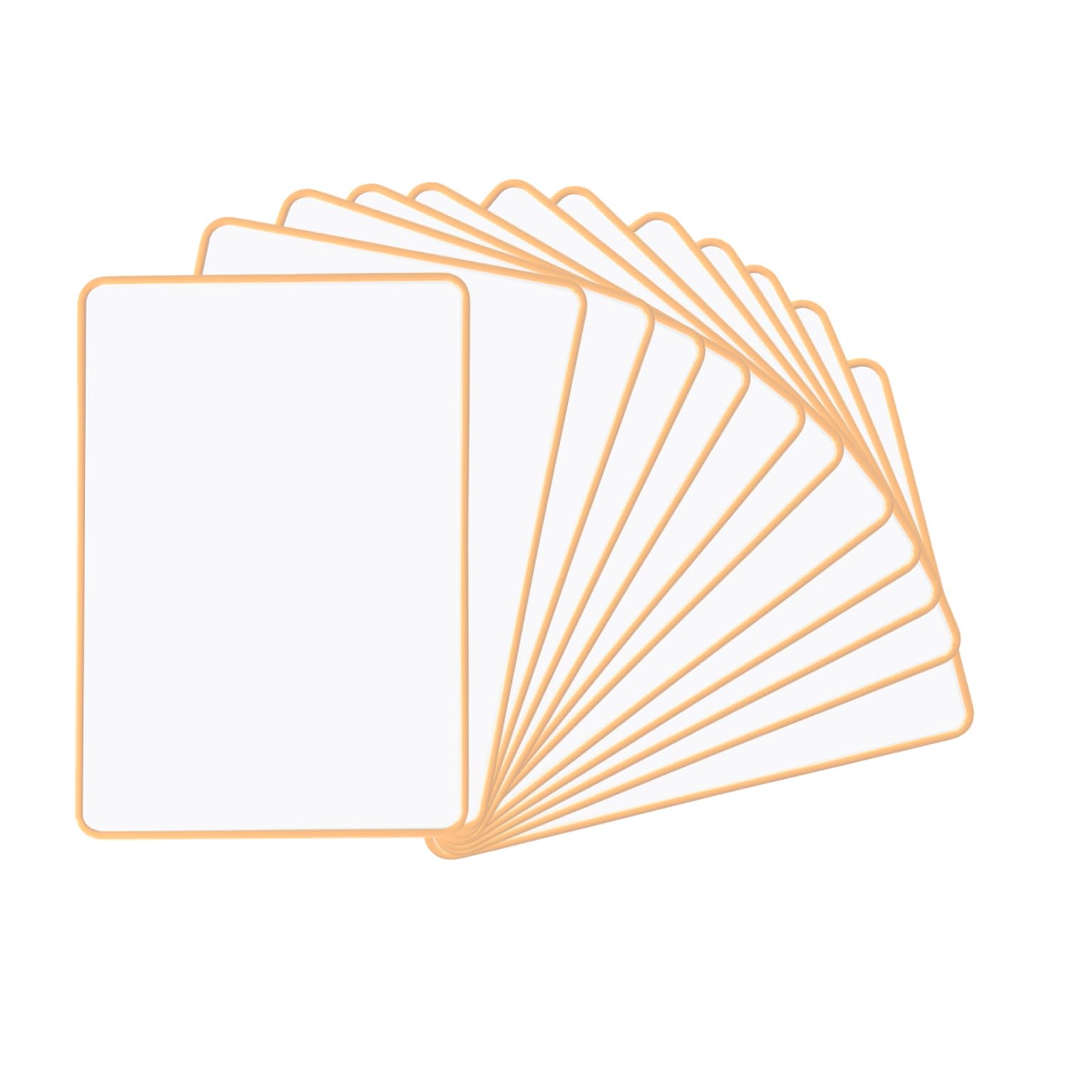 Pack of 12 A4 Double Sided Magnetic Erasable MDF Plain Whiteboards with Orange Border