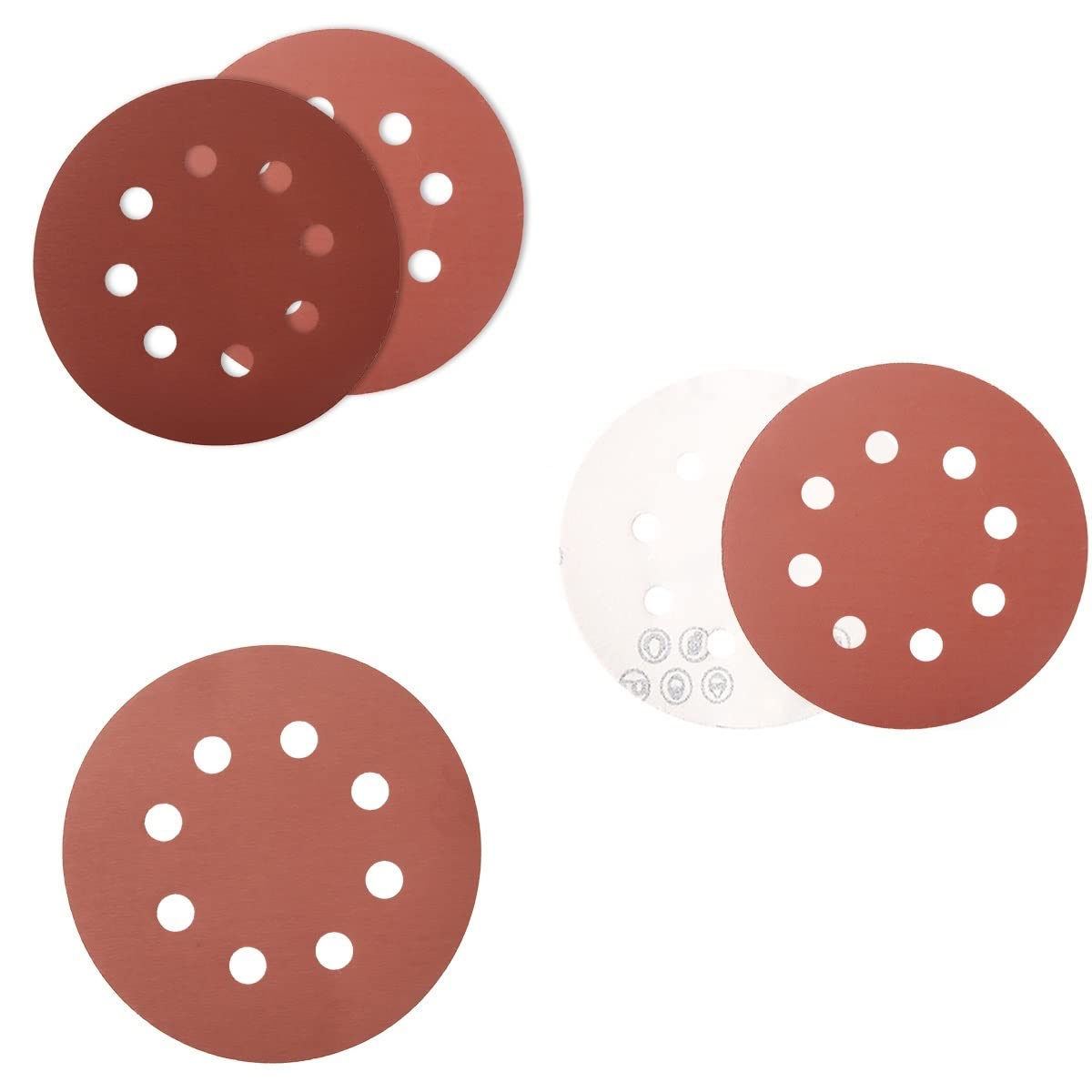 Papel de Lija abrasivo 100 Piezas de 125 mm 5 "Papso de Lija 1000-3000 Ruedas Redondas for pulir Almohadillas de Pulido Papel de Lija de lijadora de 8 Orificios 25