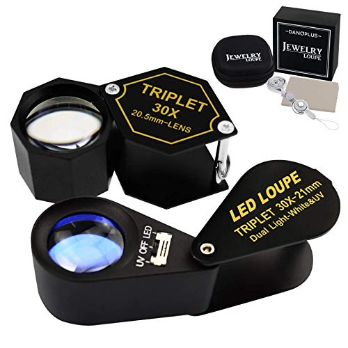 30x Magnification Jeweler Loupe Achromatic Triplet Lens Black Gem Jewelry Pocket Magnifier Tool