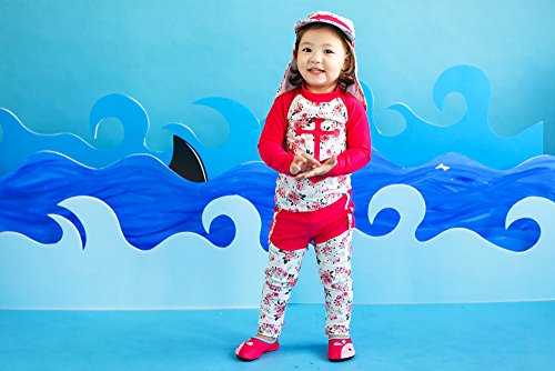 Image of VAENAIT BABY Girls Rash Guard Swimsuit UPF 50+ Long Sleeve Toddler Bathing Suit Ribbon Stawberry Floral Fruit for 2~8Years