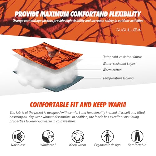 GUGULUZA Hunting Pants for Men, Silent Hunting Pants with Fleece Lining, Water Resistant Camo Clothes for Deer Hunting4