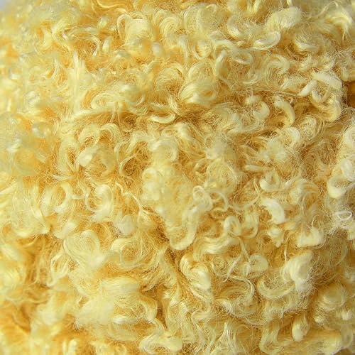 Pretty Jolly Teddy Fur Yarn - Super Soft, Chunky, Fluffy Faux Fur - Total Length 2×50m (100g×2) - Yellow - Image 2