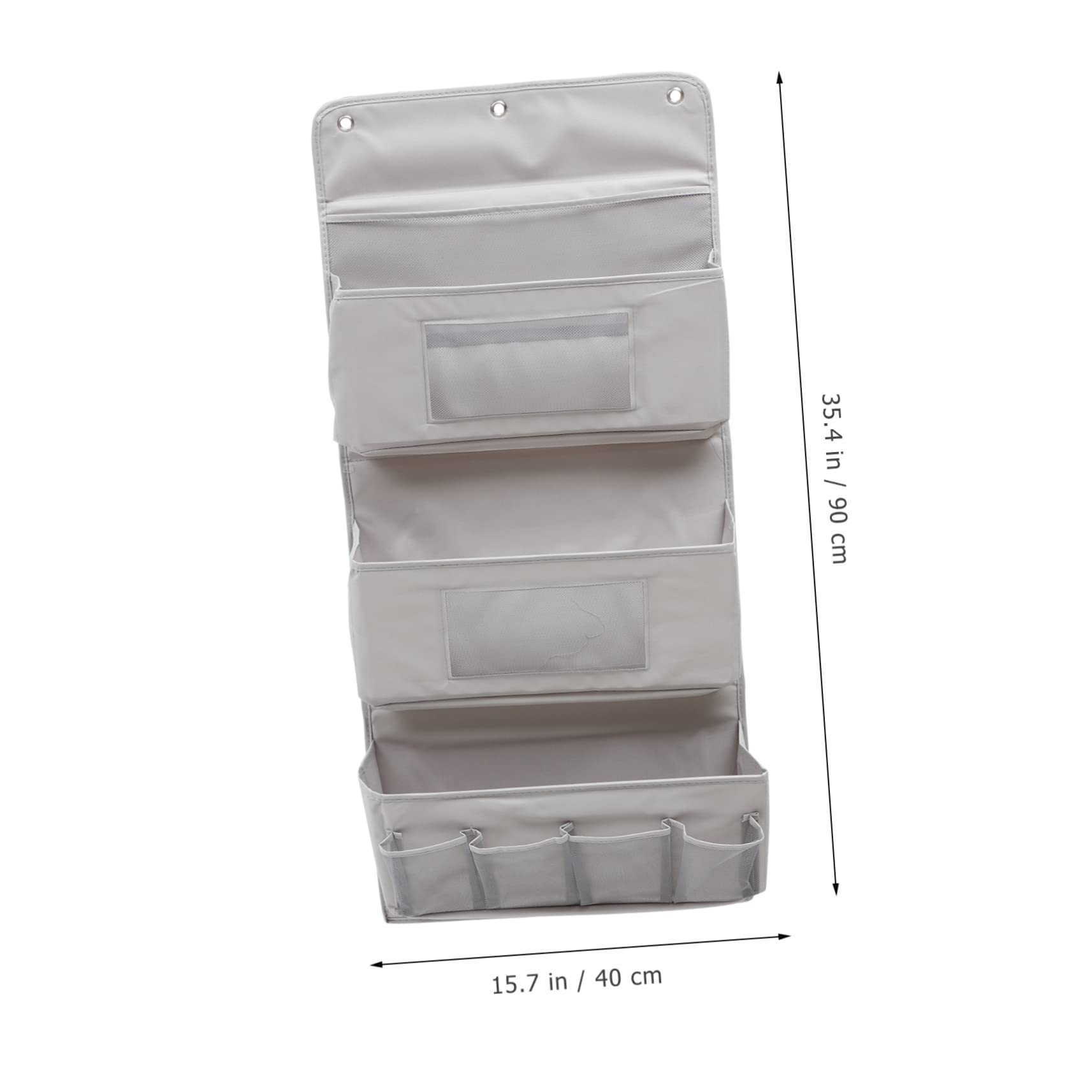 Organizador Colgante para Armario 3 Capas Gris Tela Resistente Bolsillos Múltiples Almacenamiento Dormitorio Cocina Oficina Bolsa Pared